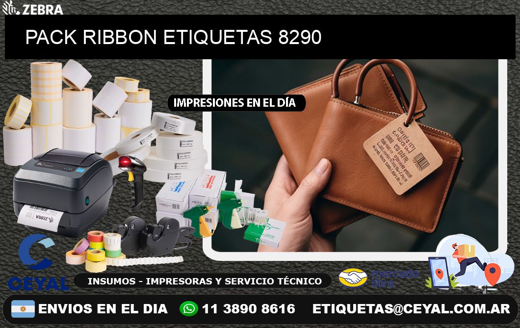 PACK RIBBON ETIQUETAS 8290