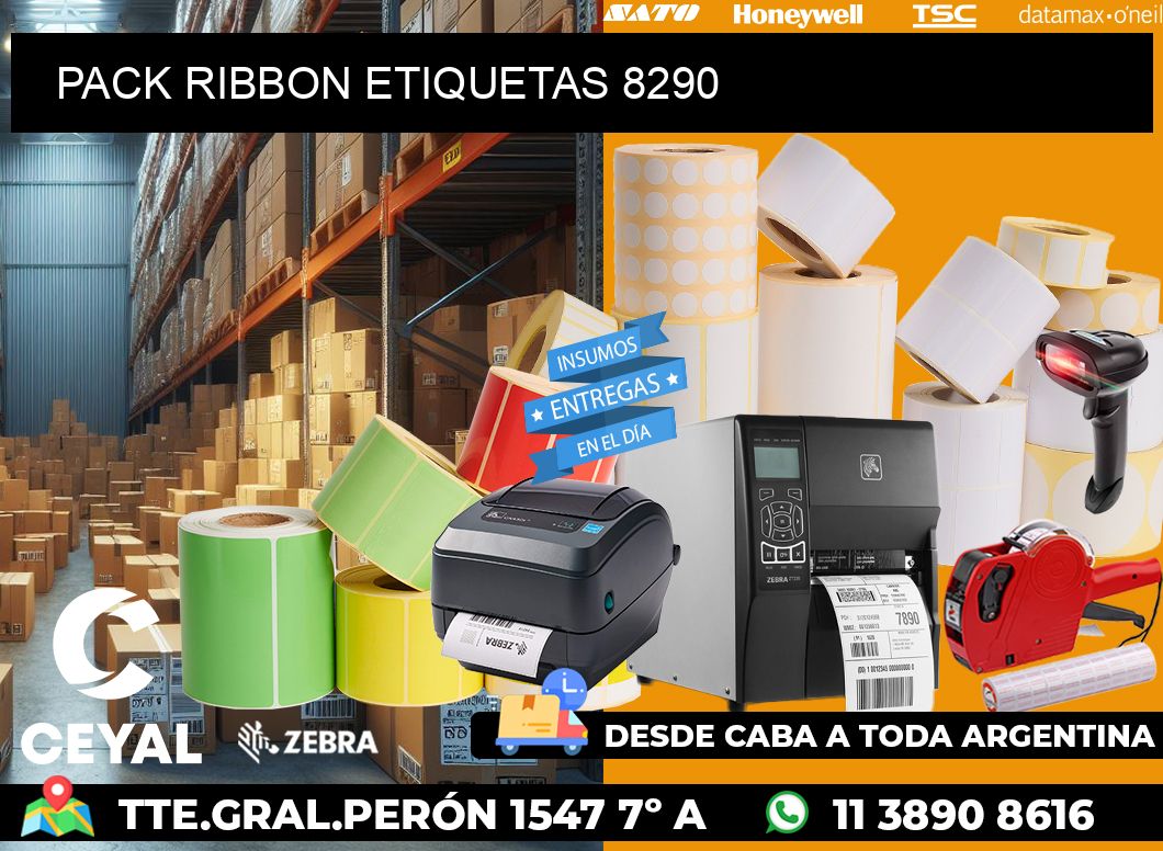 PACK RIBBON ETIQUETAS 8290