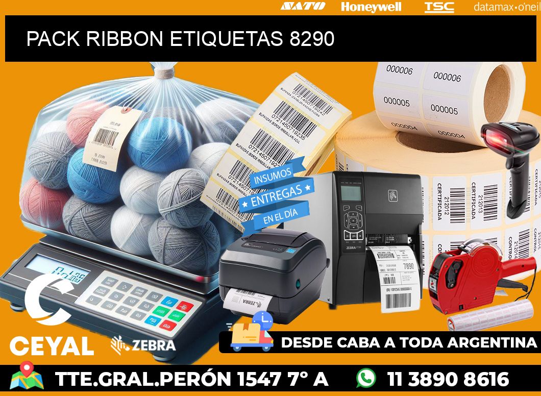 PACK RIBBON ETIQUETAS 8290