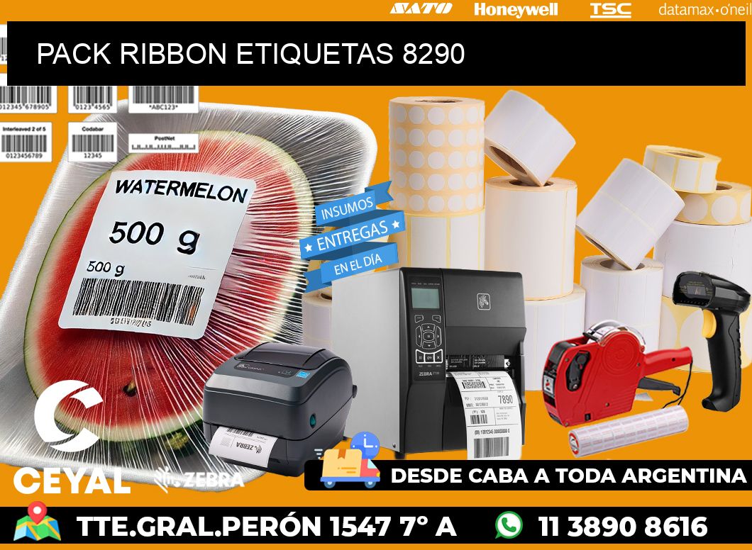PACK RIBBON ETIQUETAS 8290