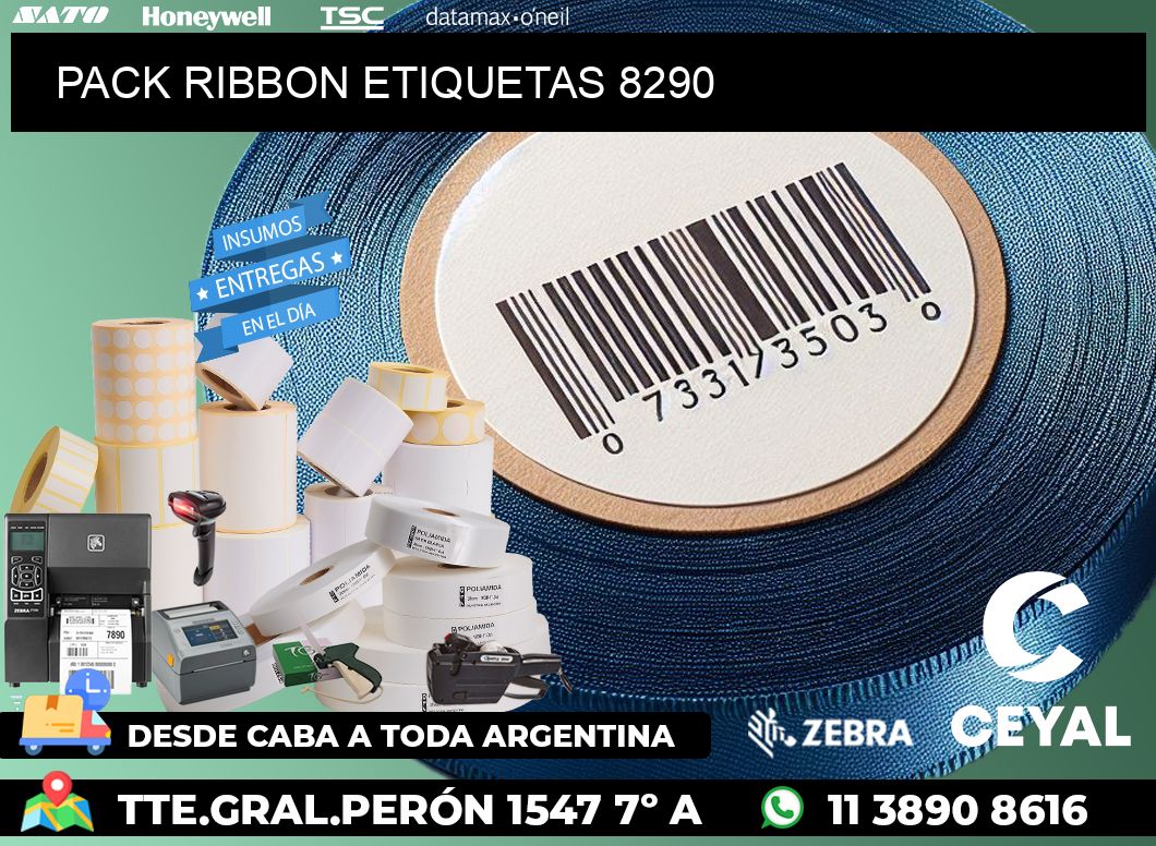 PACK RIBBON ETIQUETAS 8290