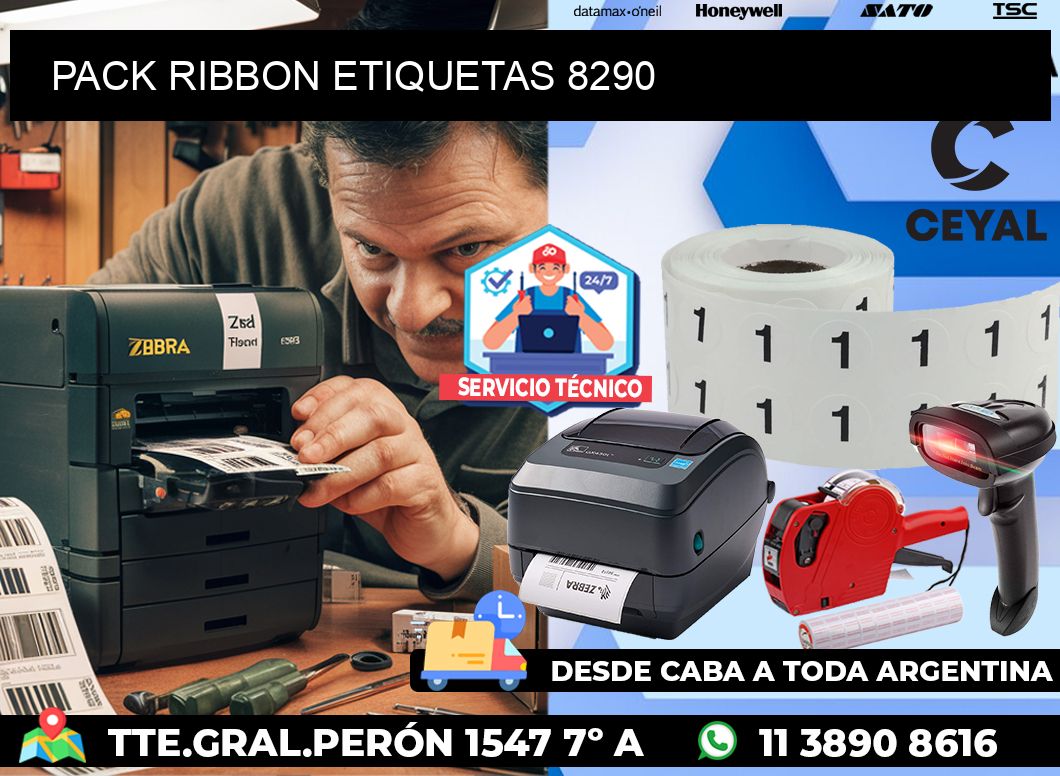 PACK RIBBON ETIQUETAS 8290