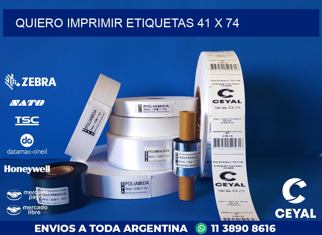 QUIERO IMPRIMIR ETIQUETAS 41 x 74