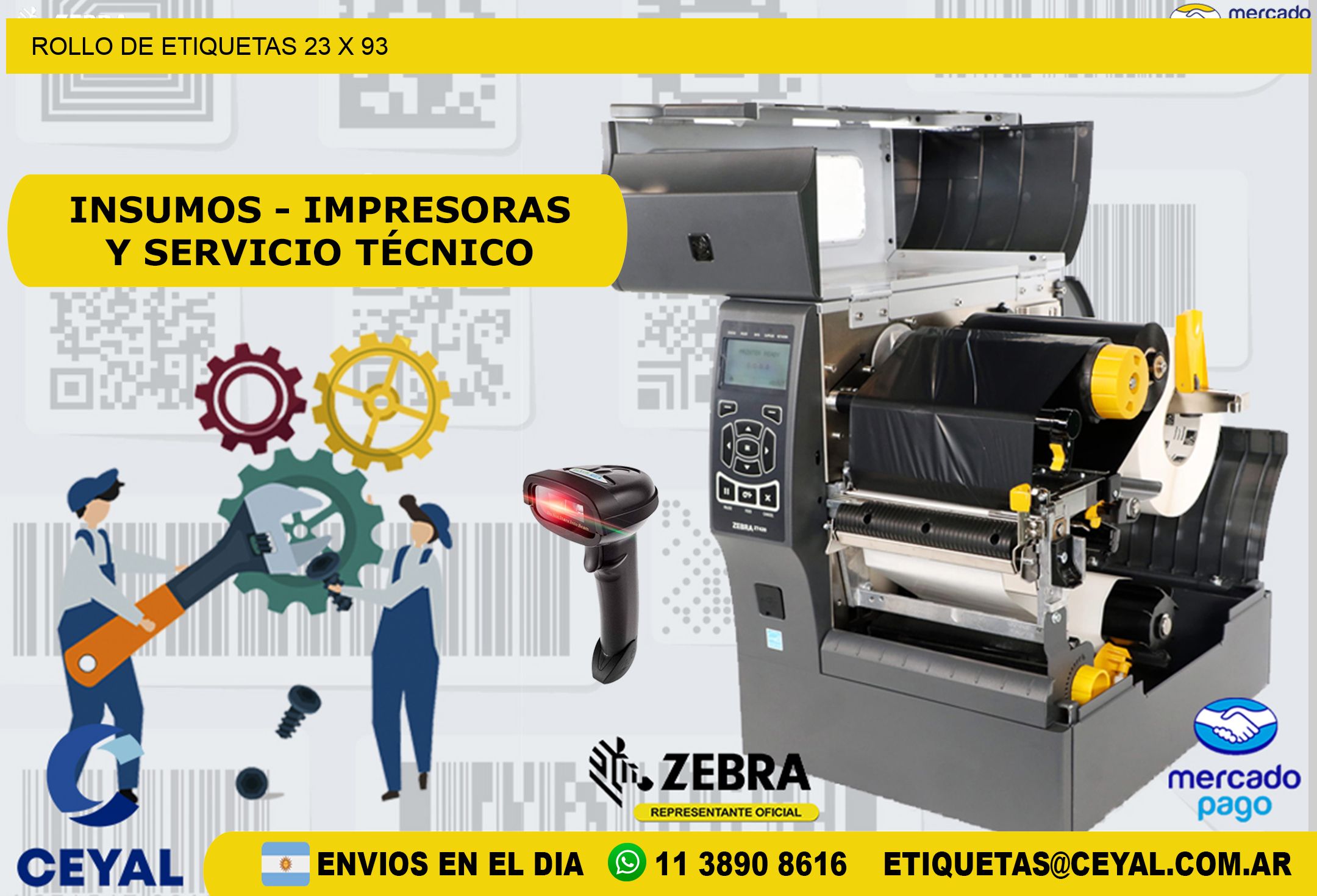 ROLLO DE ETIQUETAS 23 x 93