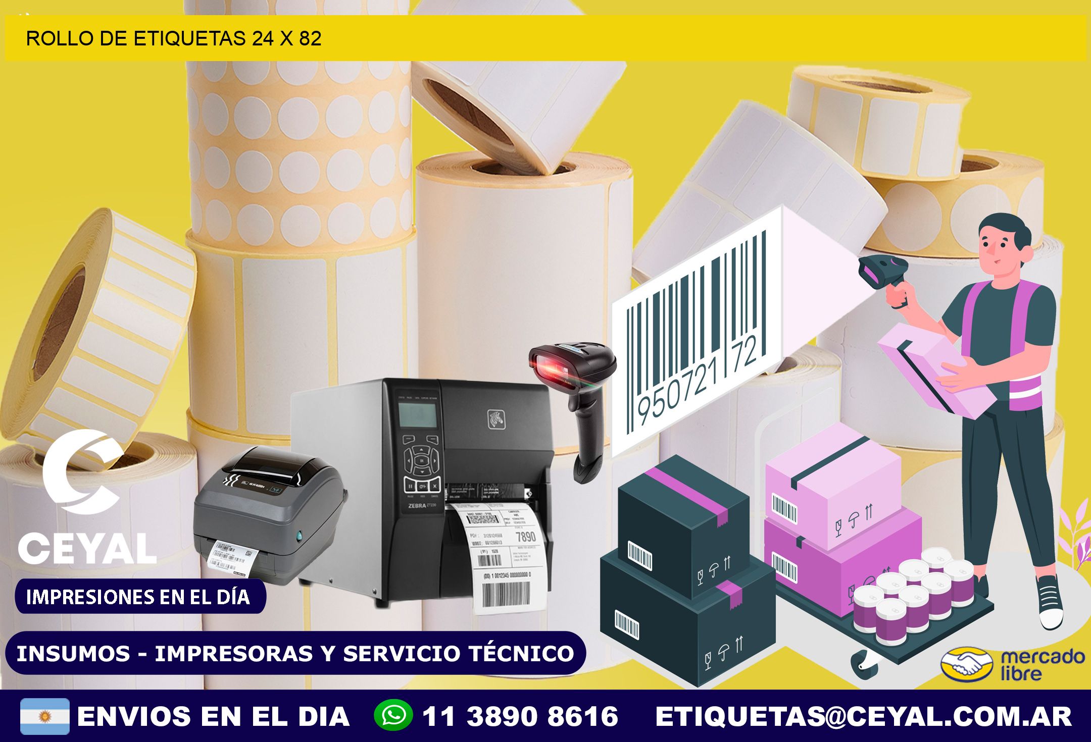 ROLLO DE ETIQUETAS 24 x 82