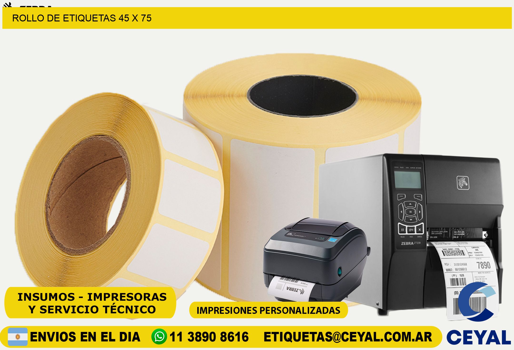 ROLLO DE ETIQUETAS 45 x 75