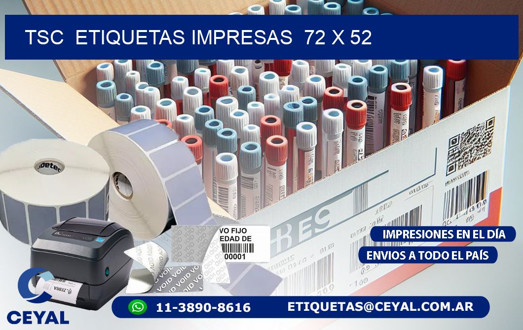 TSC  ETIQUETAS IMPRESAS  72 x 52