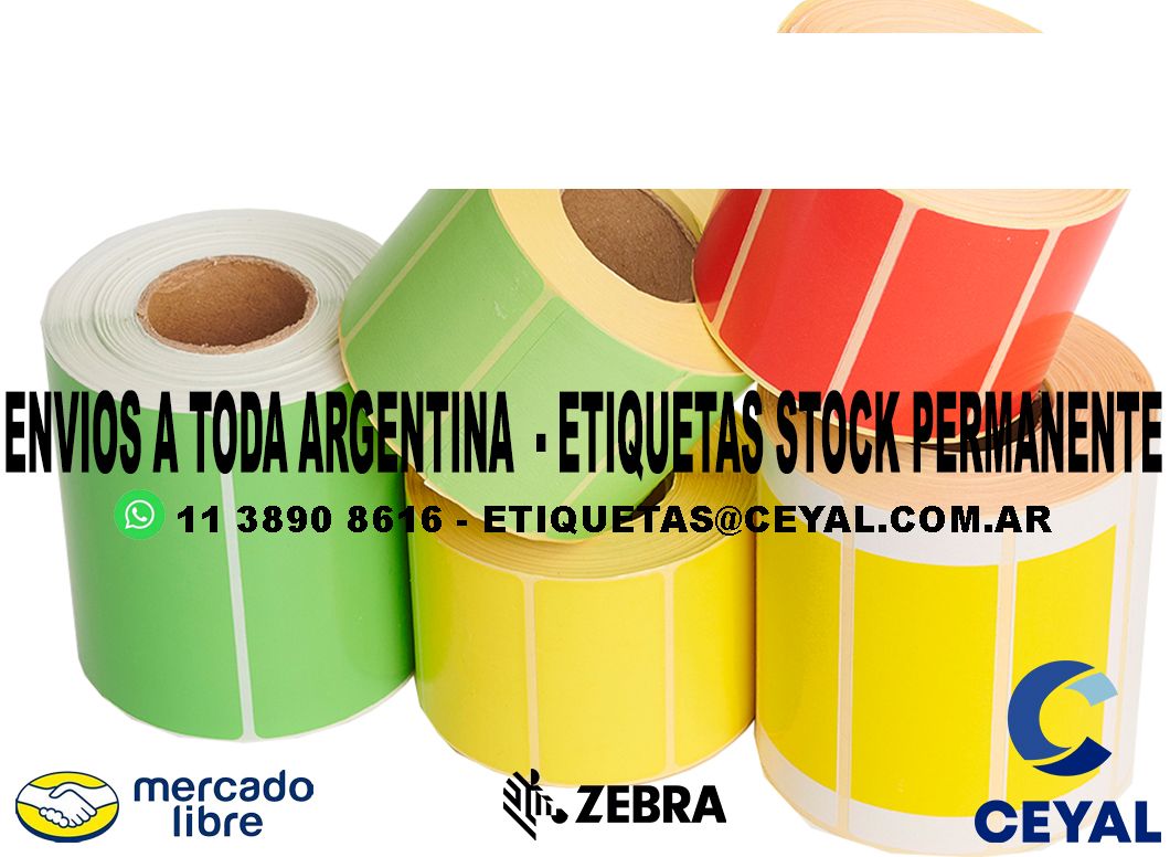 124 ETIQUETAS DE PAPEL TERMICO 53 x 46 x500 UNIDADES