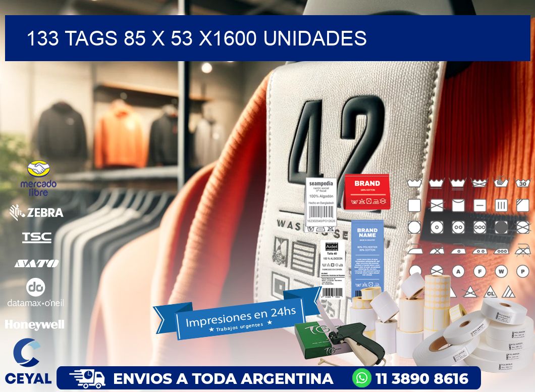 133 TAGS 85 x 53 X1600 UNIDADES