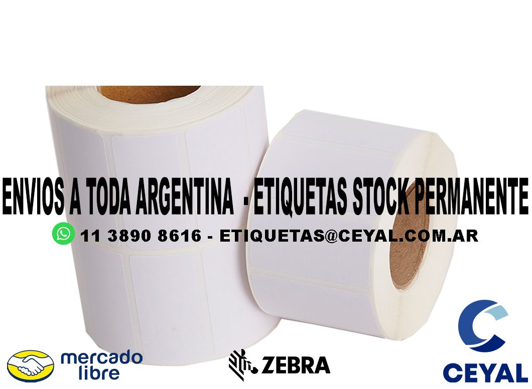 25 ROLLOS  ETIQUETAS DE PAPEL TERMICO 30 x 68 X 1000 UNIDADES