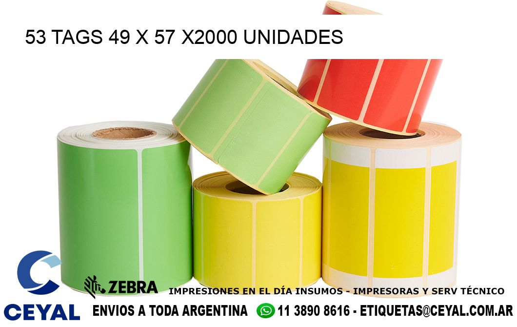 53 TAGS 49 x 57 X2000 UNIDADES