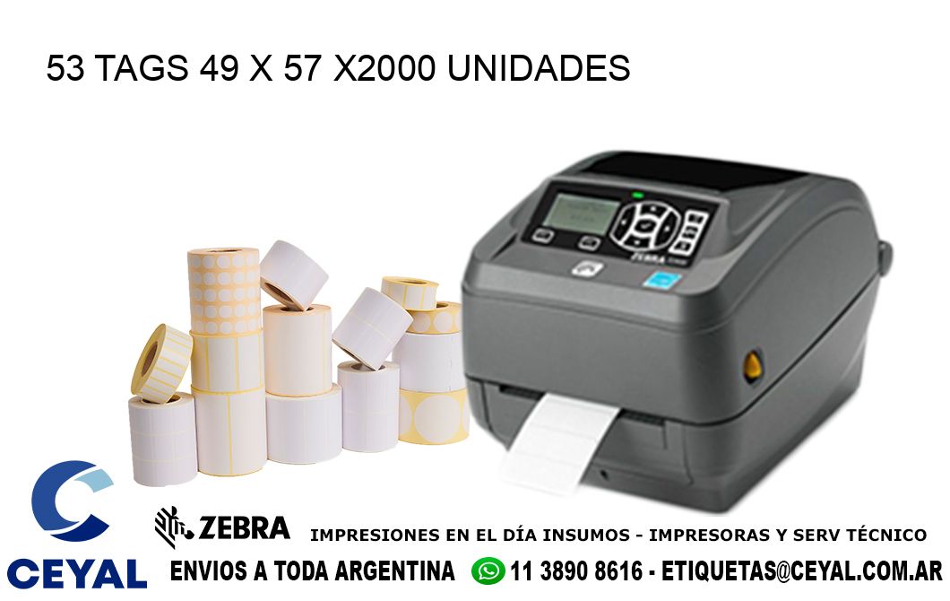 53 TAGS 49 x 57 X2000 UNIDADES