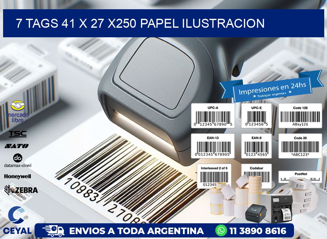 7 TAGS 41 x 27 X250 PAPEL ILUSTRACION