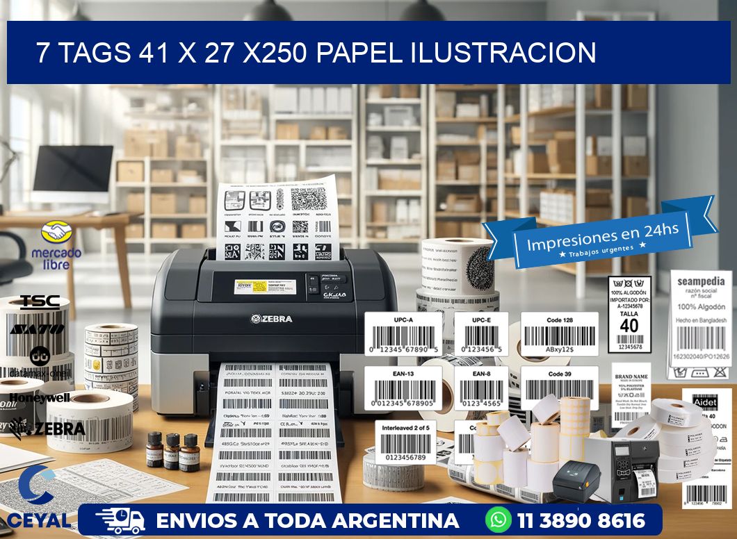 7 TAGS 41 x 27 X250 PAPEL ILUSTRACION