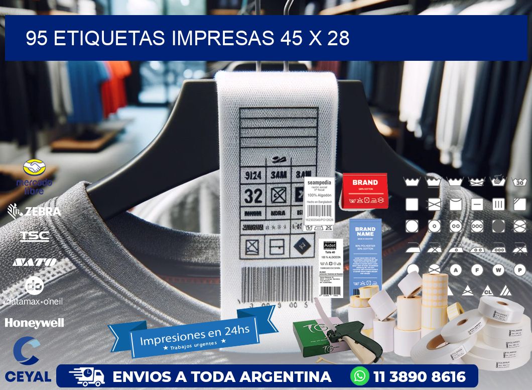 95 ETIQUETAS IMPRESAS 45 x 28