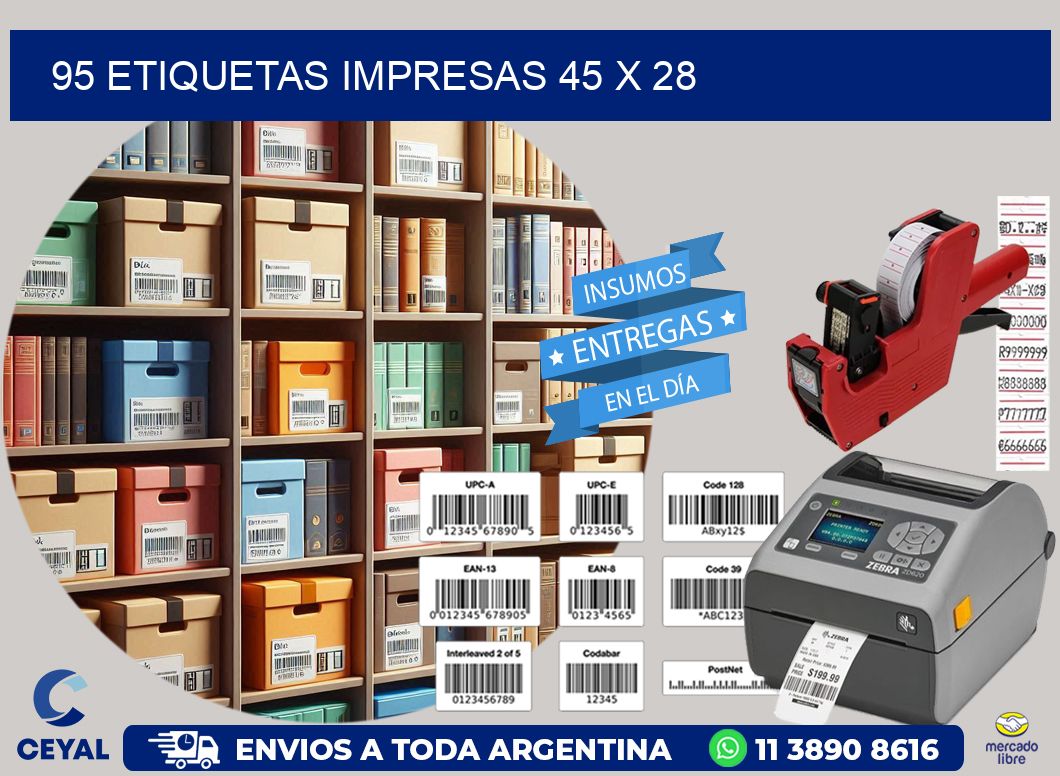 95 ETIQUETAS IMPRESAS 45 x 28