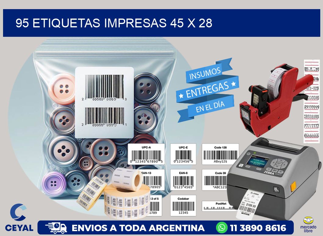 95 ETIQUETAS IMPRESAS 45 x 28