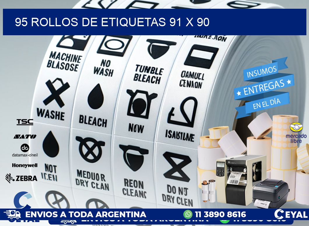 95 ROLLOS DE ETIQUETAS 91 x 90