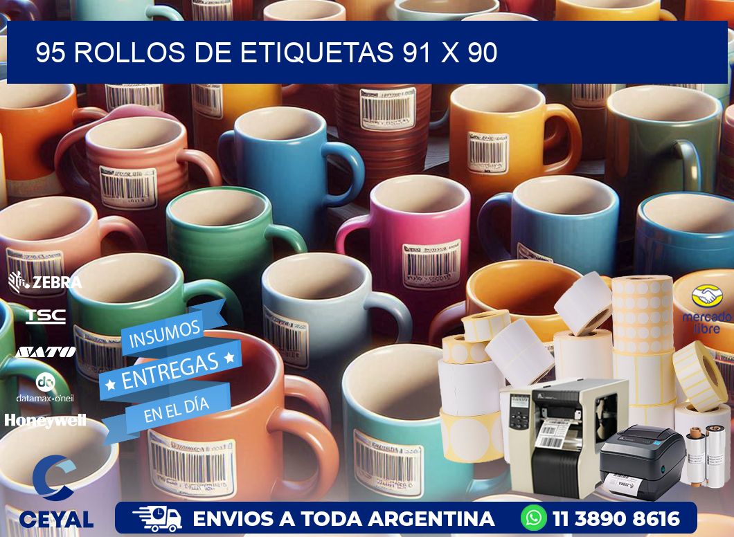 95 ROLLOS DE ETIQUETAS 91 x 90