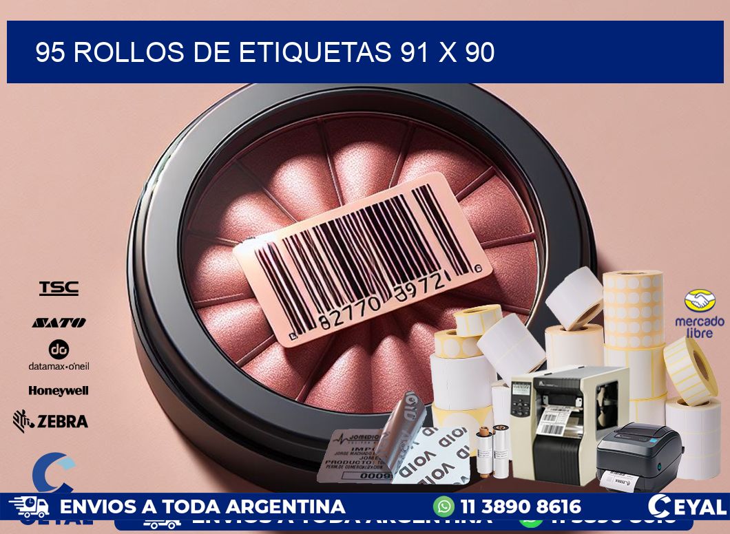 95 ROLLOS DE ETIQUETAS 91 x 90