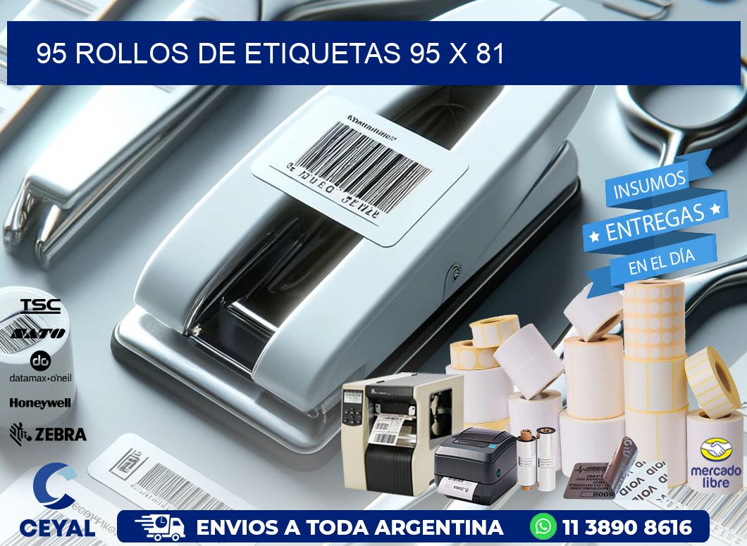 95 ROLLOS DE ETIQUETAS 95 x 81