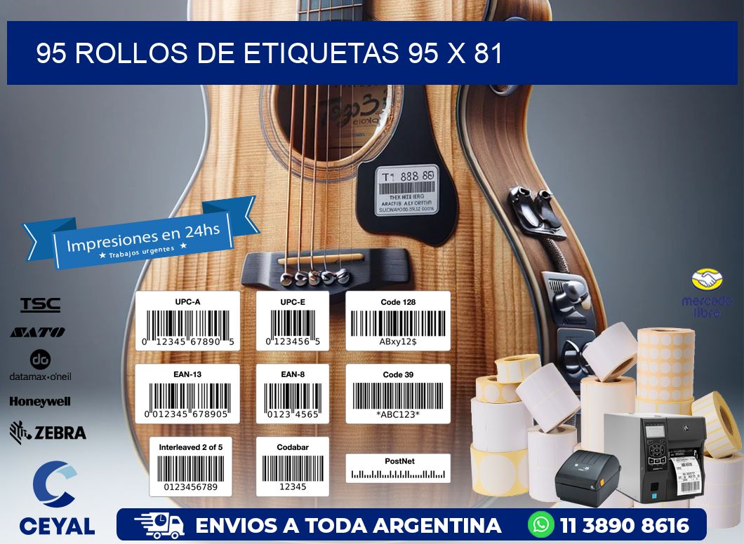 95 ROLLOS DE ETIQUETAS 95 x 81