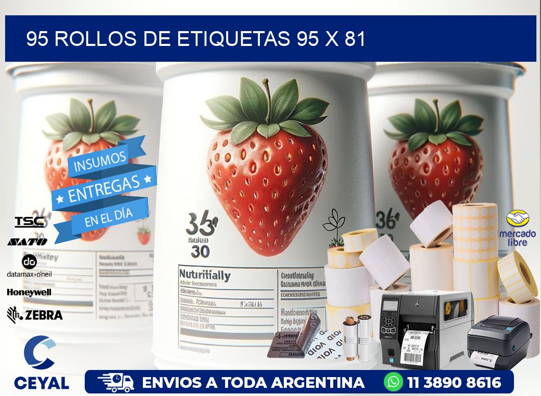 95 ROLLOS DE ETIQUETAS 95 x 81