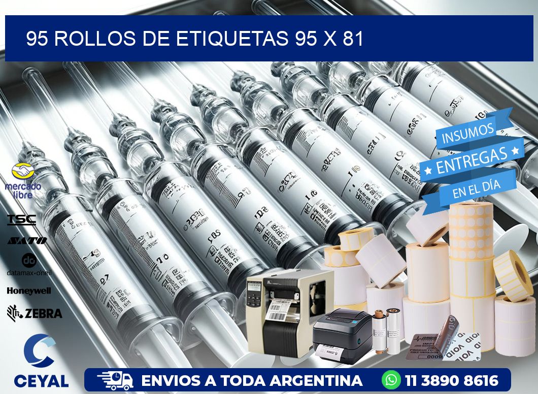 95 ROLLOS DE ETIQUETAS 95 x 81