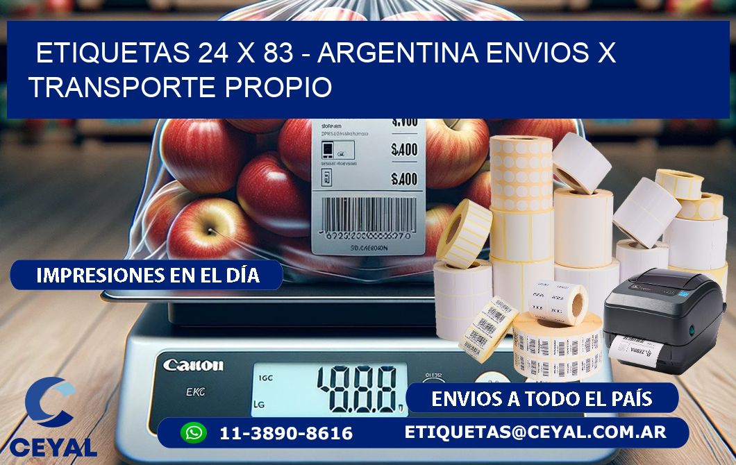 ETIQUETAS 24 x 83 - ARGENTINA ENVIOS X TRANSPORTE PROPIO