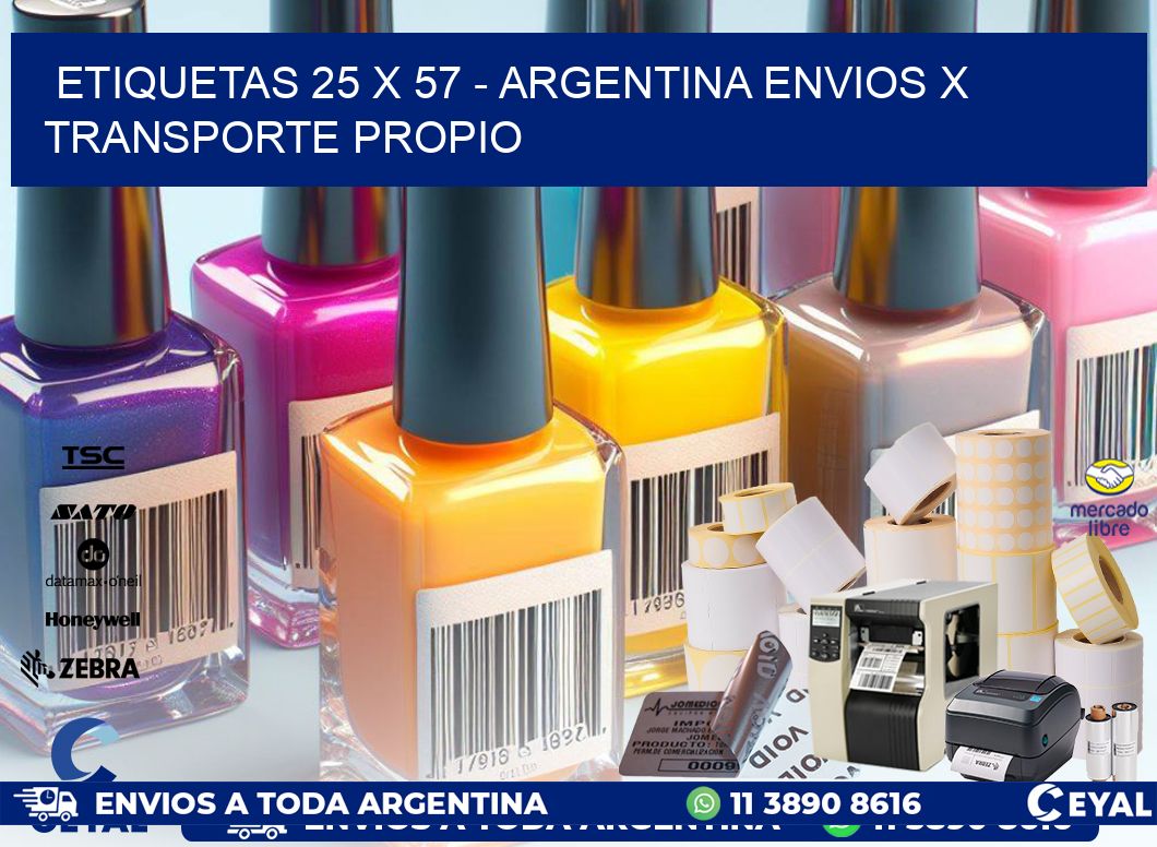 ETIQUETAS 25 x 57 – ARGENTINA ENVIOS X TRANSPORTE PROPIO