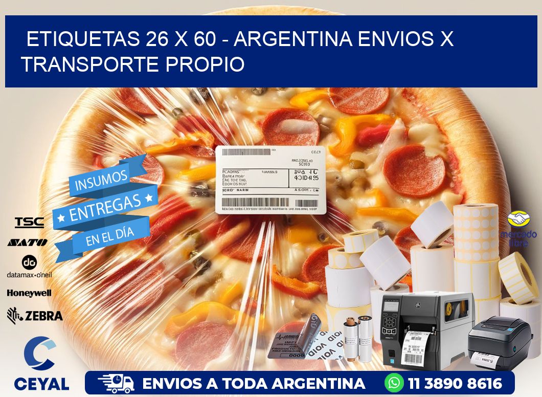 ETIQUETAS 26 x 60 - ARGENTINA ENVIOS X TRANSPORTE PROPIO