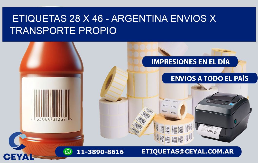 ETIQUETAS 28 x 46 - ARGENTINA ENVIOS X TRANSPORTE PROPIO