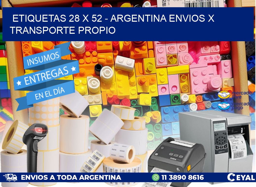 ETIQUETAS 28 x 52 – ARGENTINA ENVIOS X TRANSPORTE PROPIO