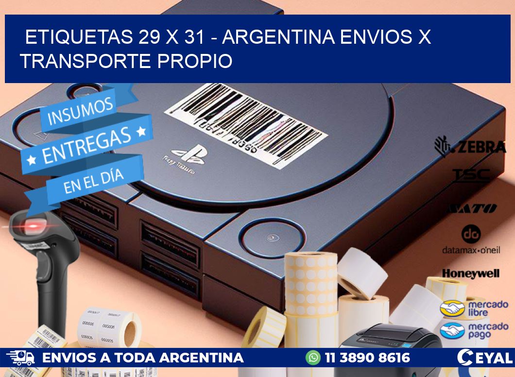 ETIQUETAS 29 x 31 - ARGENTINA ENVIOS X TRANSPORTE PROPIO