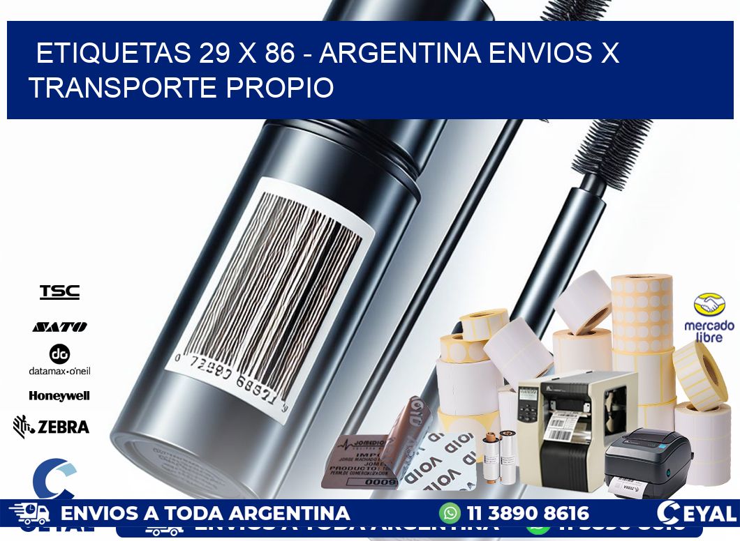 ETIQUETAS 29 x 86 – ARGENTINA ENVIOS X TRANSPORTE PROPIO