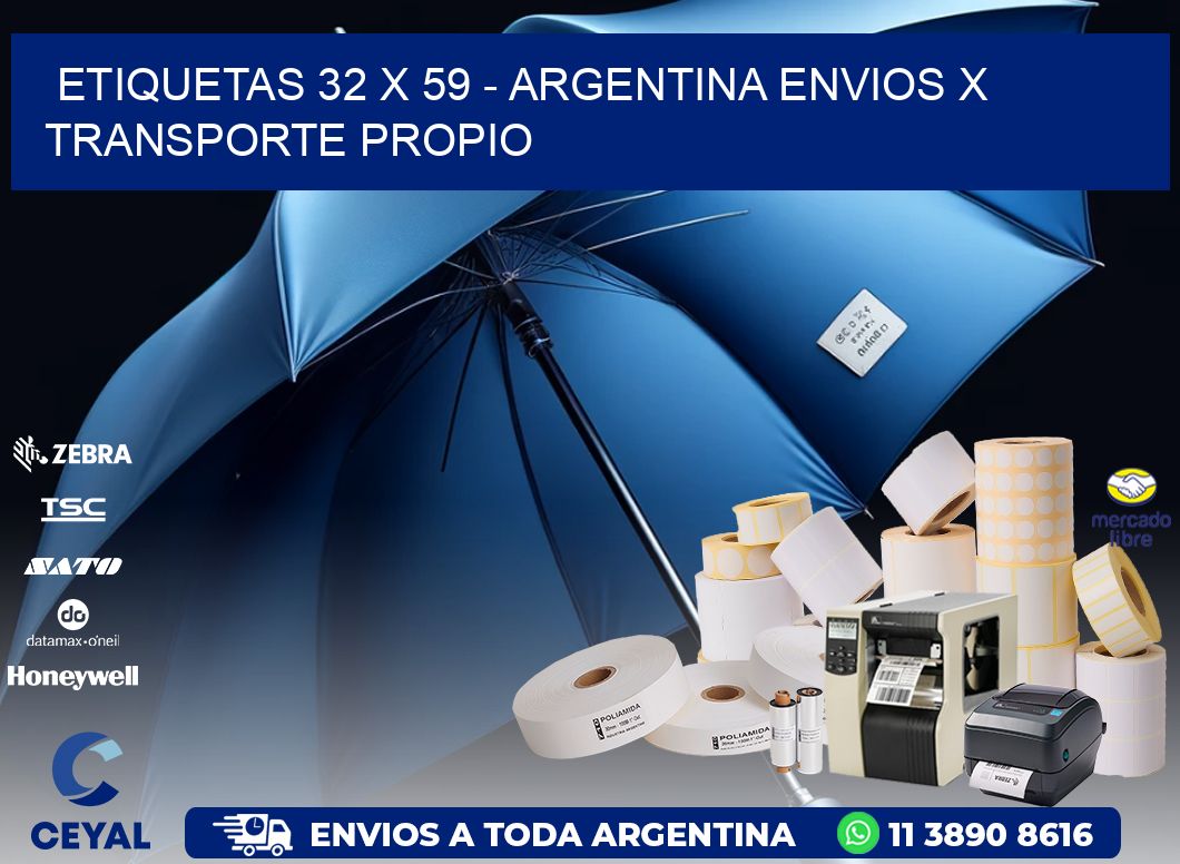 ETIQUETAS 32 x 59 - ARGENTINA ENVIOS X TRANSPORTE PROPIO