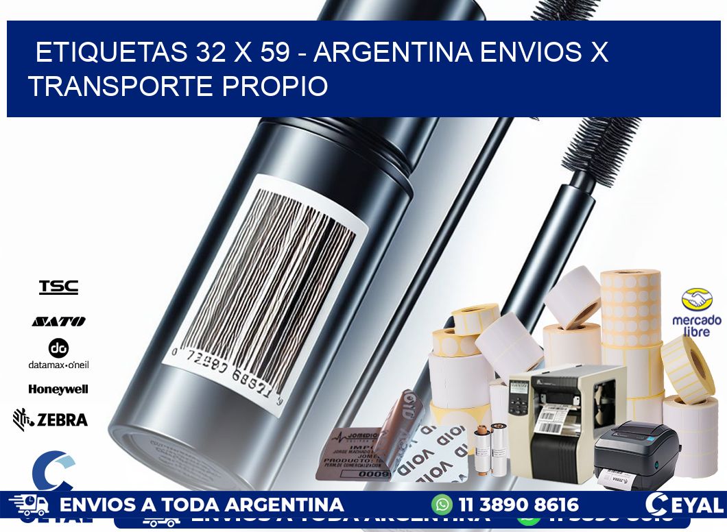 ETIQUETAS 32 x 59 – ARGENTINA ENVIOS X TRANSPORTE PROPIO