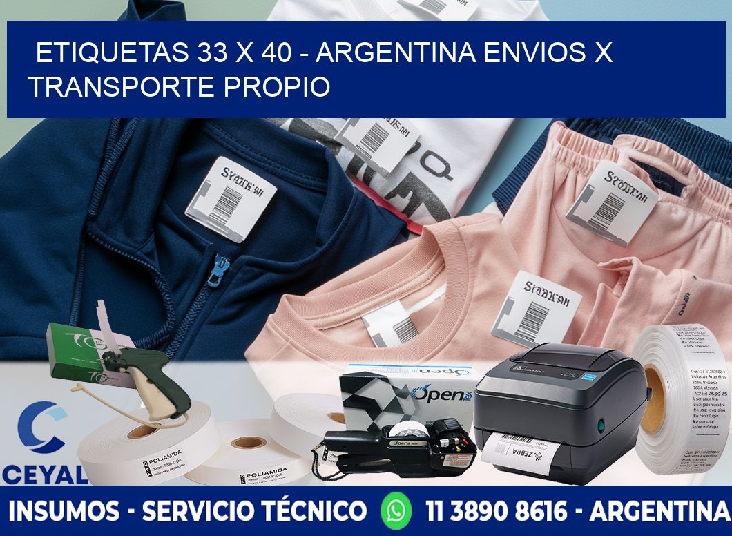 ETIQUETAS 33 x 40 - ARGENTINA ENVIOS X TRANSPORTE PROPIO