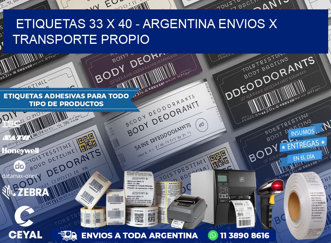 ETIQUETAS 33 x 40 – ARGENTINA ENVIOS X TRANSPORTE PROPIO