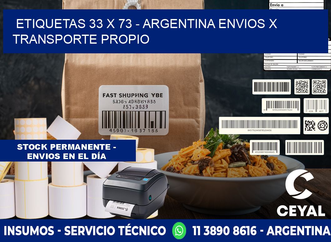 ETIQUETAS 33 x 73 - ARGENTINA ENVIOS X TRANSPORTE PROPIO