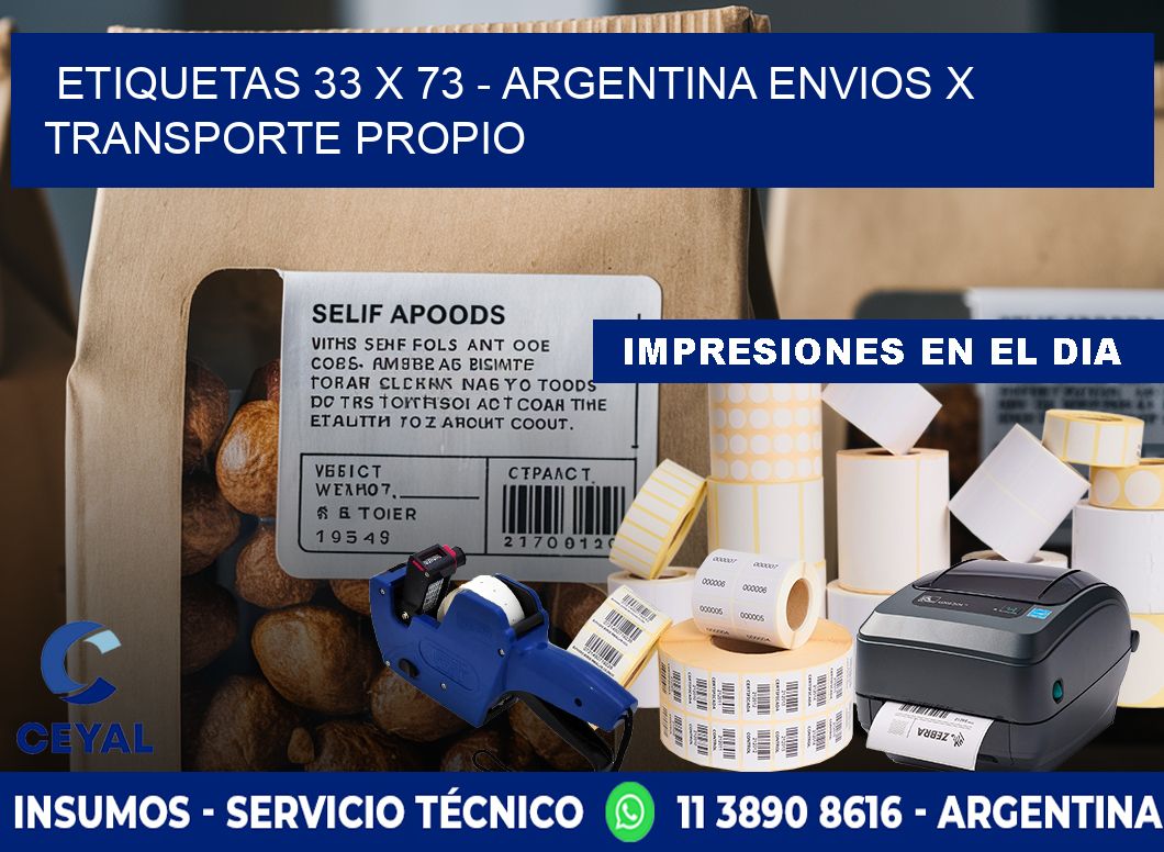 ETIQUETAS 33 x 73 - ARGENTINA ENVIOS X TRANSPORTE PROPIO