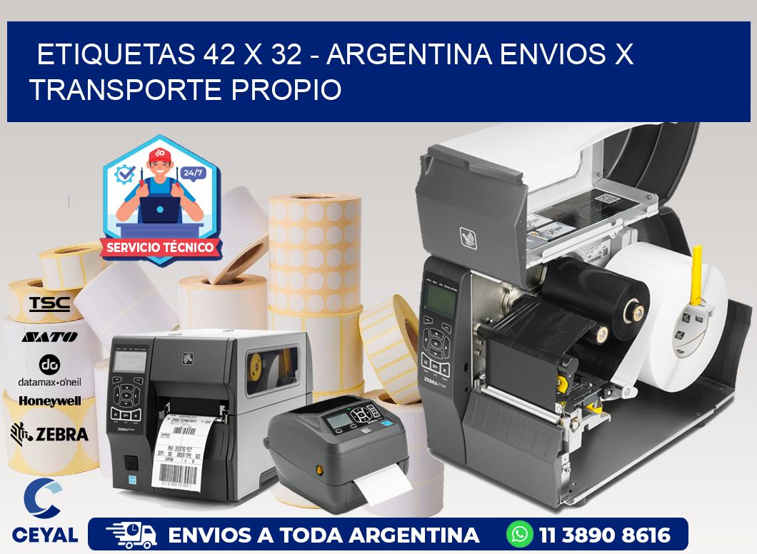 ETIQUETAS 42 x 32 - ARGENTINA ENVIOS X TRANSPORTE PROPIO