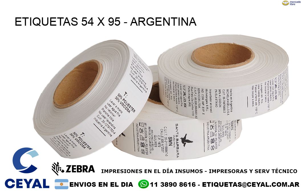 ETIQUETAS 54 x 95 - ARGENTINA