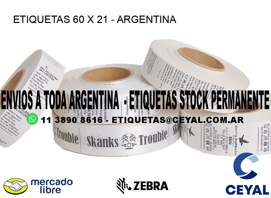 ETIQUETAS 60 x 21 - ARGENTINA