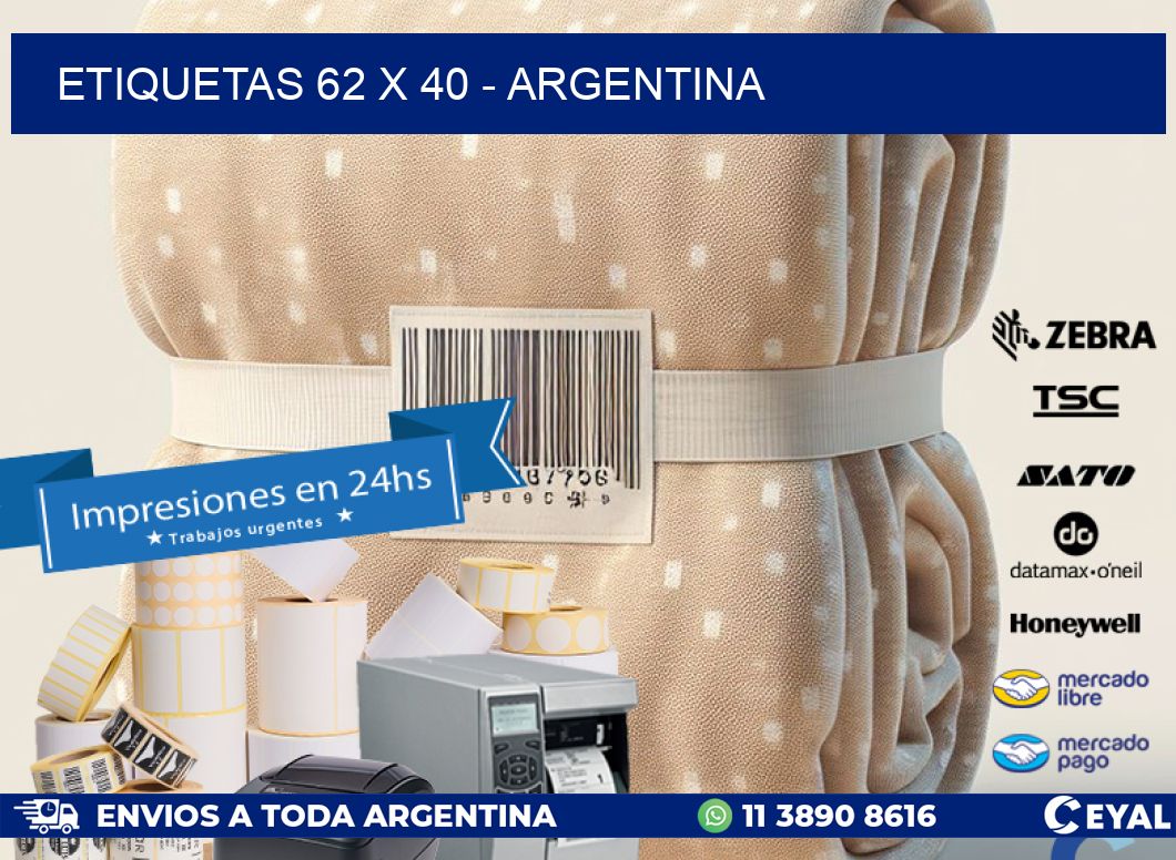 ETIQUETAS 62 x 40 - ARGENTINA