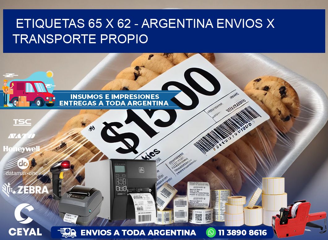 ETIQUETAS 65 x 62 - ARGENTINA ENVIOS X TRANSPORTE PROPIO