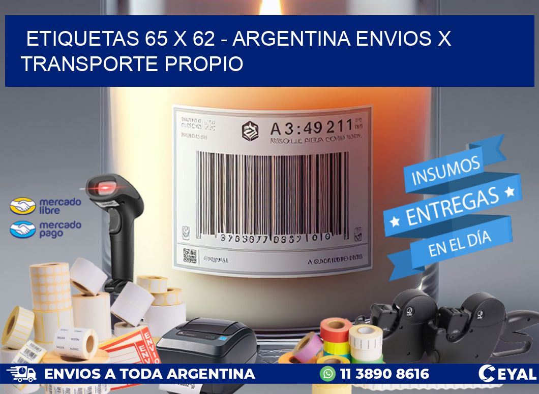 ETIQUETAS 65 x 62 - ARGENTINA ENVIOS X TRANSPORTE PROPIO