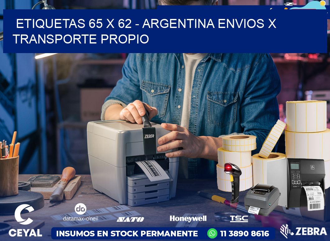 ETIQUETAS 65 x 62 - ARGENTINA ENVIOS X TRANSPORTE PROPIO