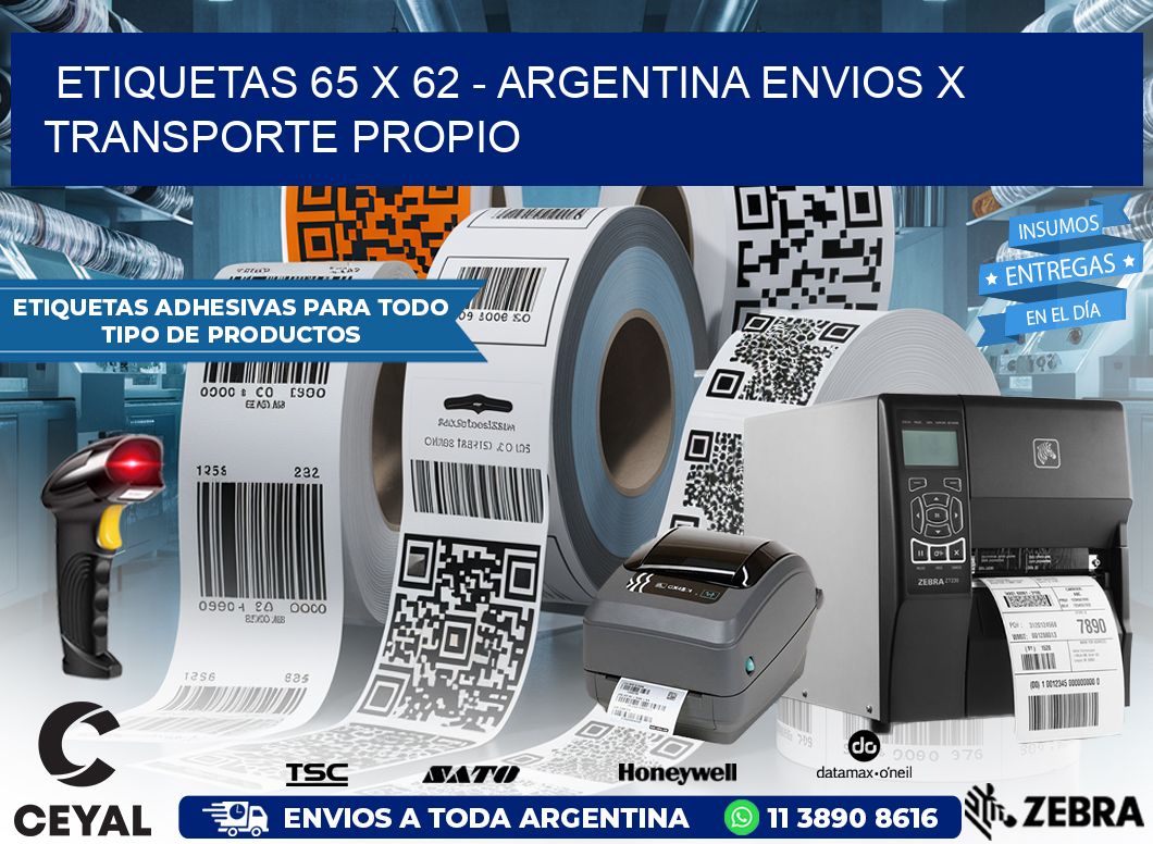 ETIQUETAS 65 x 62 – ARGENTINA ENVIOS X TRANSPORTE PROPIO