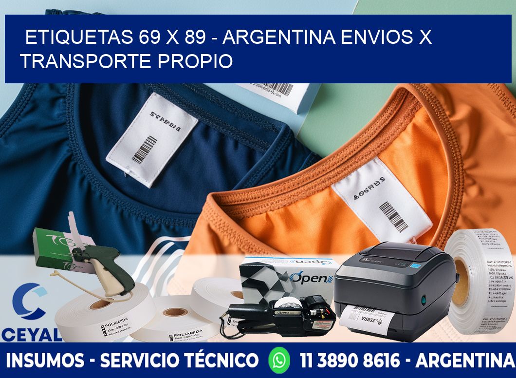 ETIQUETAS 69 x 89 - ARGENTINA ENVIOS X TRANSPORTE PROPIO